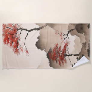 PERSONALIZED Minimalist Japanese Coastline Beach Towel