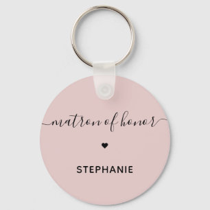 Personalized Minimalist Matron of Honour Custom Keychain