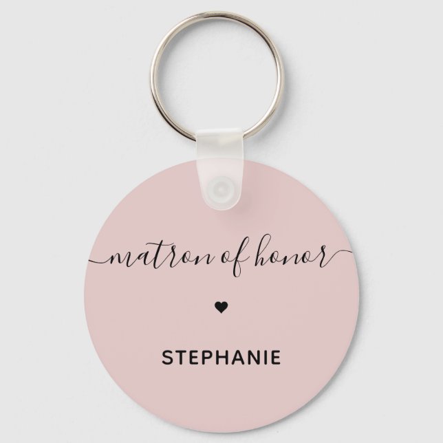 Personalized Minimalist Matron of Honour Custom Keychain (Front)