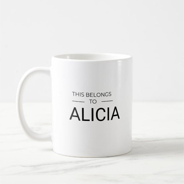 Personalized Minimalist Modern Mug (Left)