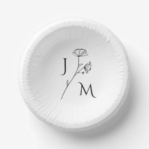 Personalized Minimalist Monogram Paper Plate