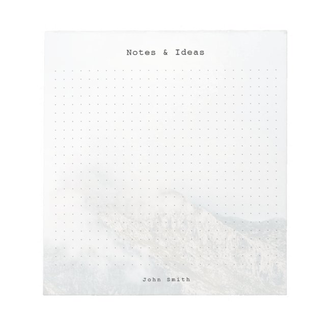 Personalized Minimalist Mountain Dot Grid Notepad (Front)