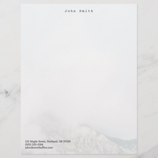 Personalized Minimalist Mountain Letterhead (Front)