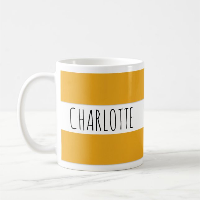 Personalized Minimalist Name Simple Monogram Style Coffee Mug (Left)