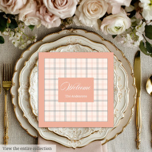 Personalized Minimalist Napkins Grey Coral Style