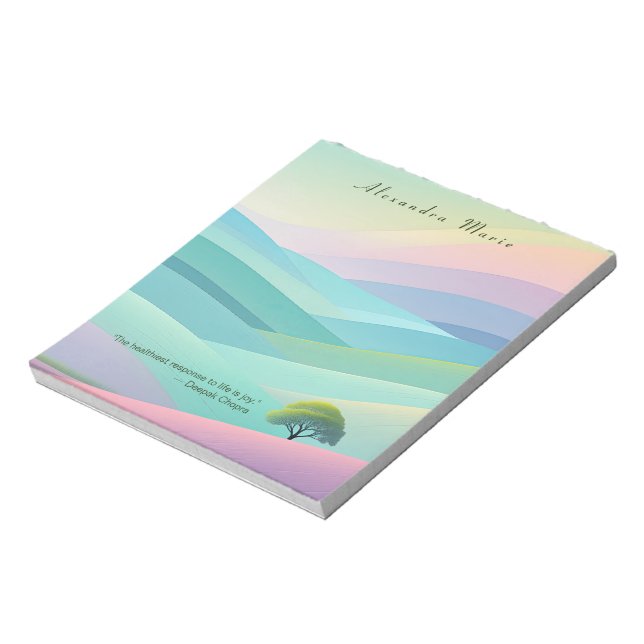 Personalized Minimalist Pastel Landscape Notepad (Rotated)