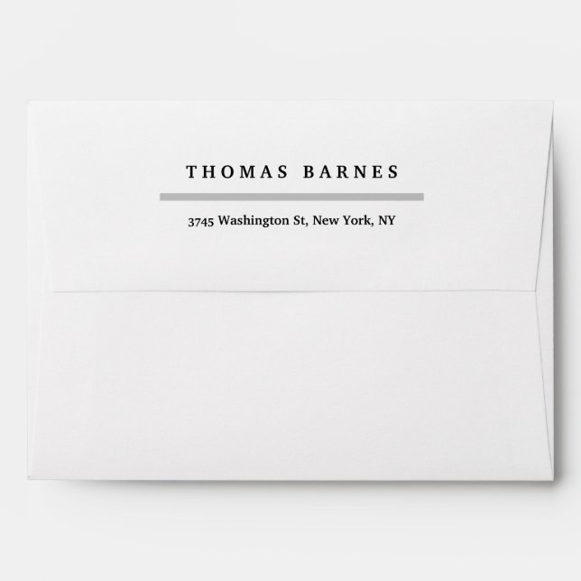Personalized Minimalist Plain Elegant Professional Envelope (Back (Top Flap))