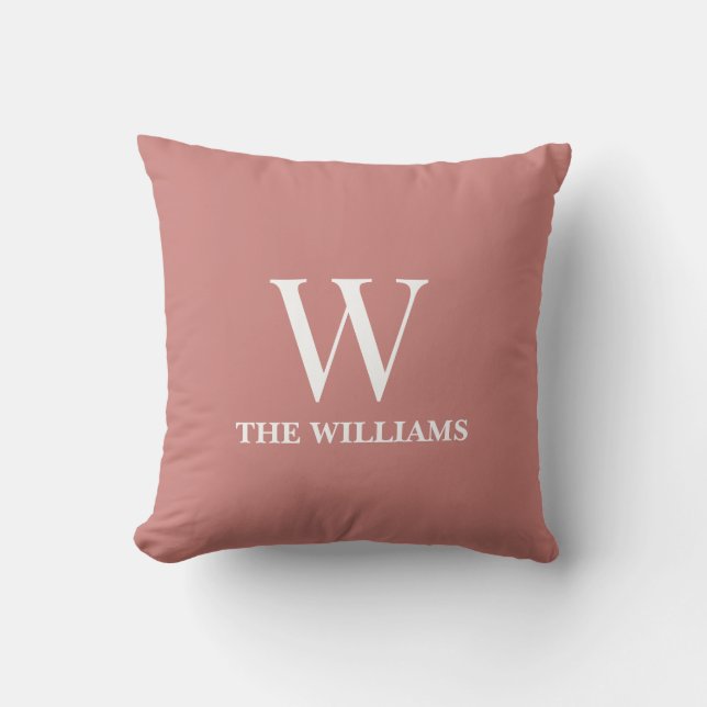 Personalized Minimalist Raspberry Ripple Colour Throw Pillow (Front)