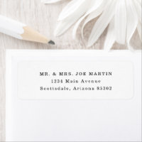 Personalized Minimalist Return Address