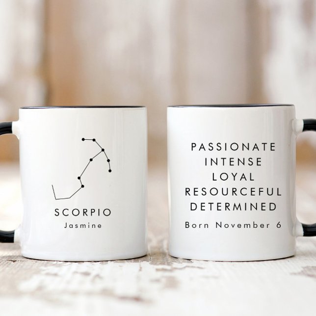 Personalized Minimalist Scorpio Zodiac Sign Mug (Creator Uploaded)