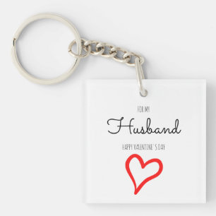Personalized Minimalist Script Heart Valentine Day Keychain