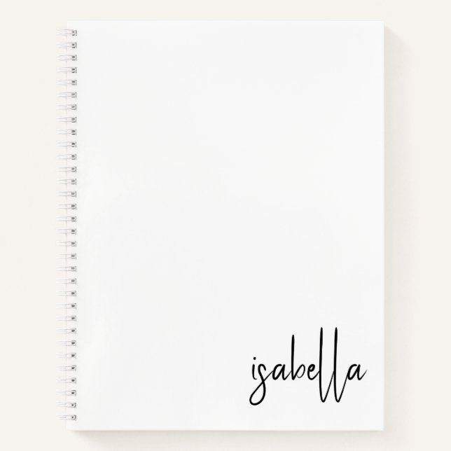 Personalized Minimalist Script Name Spiral  Notebook (Front)