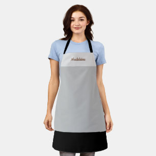 Personalized Minimalist Shades of Grey/Black Apron