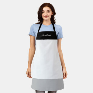 Personalized Minimalist Shades of Grey/Black Apron