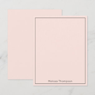 Personalized Minimalist Simple Feminine Blush Pink Card