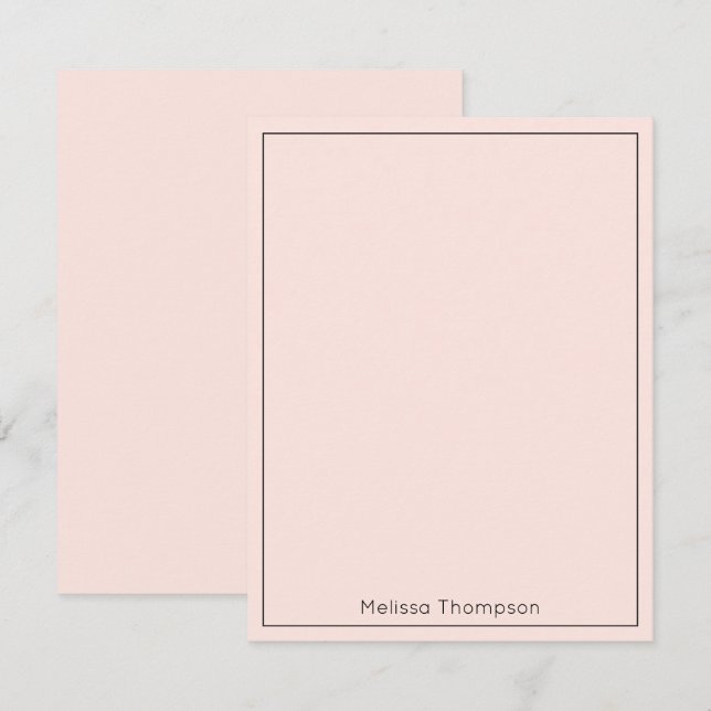 Personalized Minimalist Simple Feminine Blush Pink Card (Front/Back)