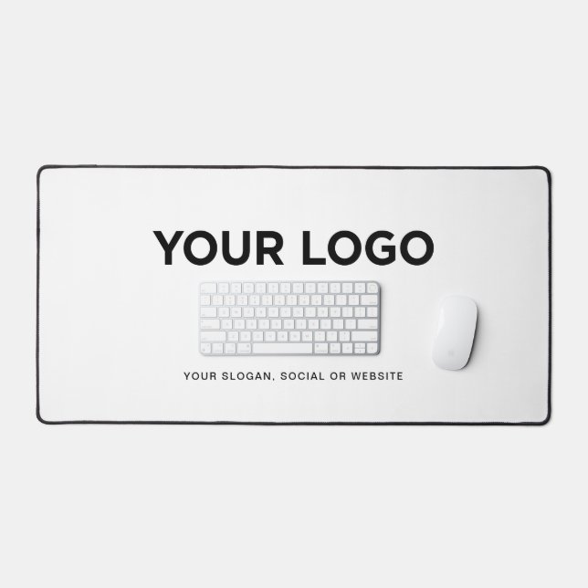 Personalized Minimalist Simple Logo and Text Desk Mat (Keyboard & Mouse)