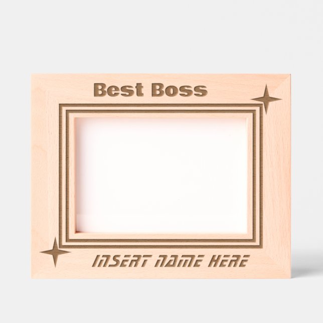 Personalized Minimalist Star Boss  Etched Frames (Front)
