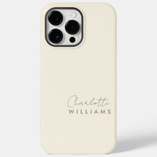 Personalized Minimalist Stylish Ivory Script Case-Mate iPhone 14 Pro Max Case