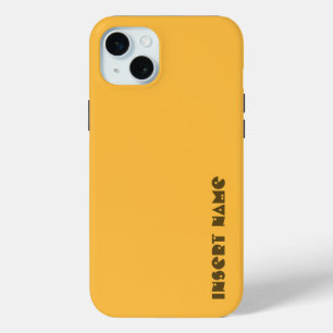 Personalized, Minimalist Warm Yellow Solid Colour iPhone 15 Mini Case