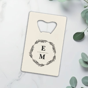 Personalized Minimalist Wedding Favour Credit Card Bottle Opener