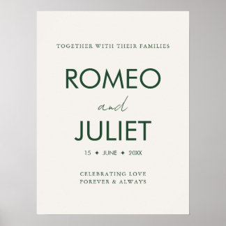 Personalized Minimalist Wedding Welcome Poster