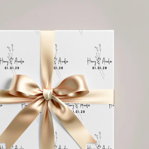 Personalized Minimalist Wedding Wrapping Paper
