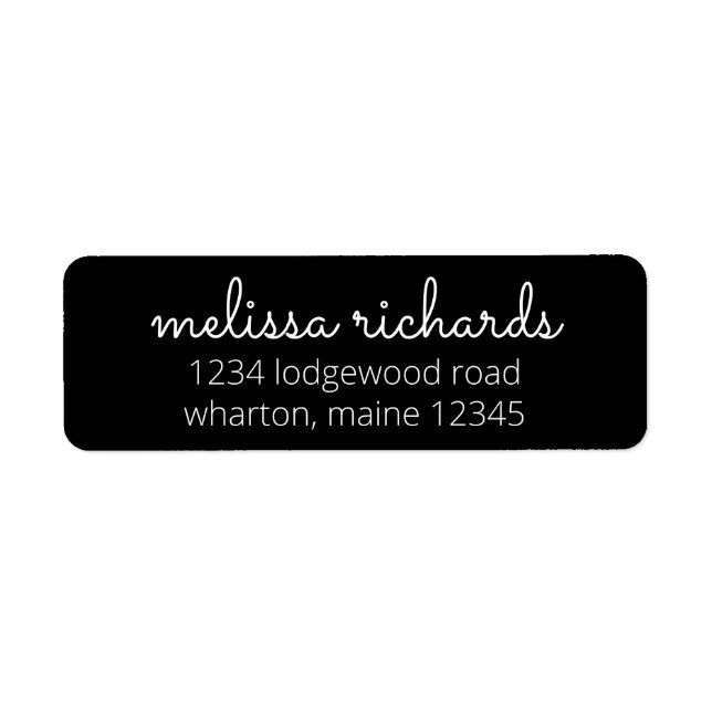 Personalized Minimalist White Print Address Label (Front)