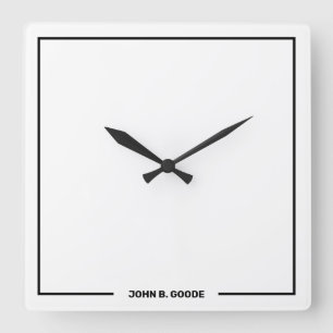 Personalized Minimalist White Square Wall Clock