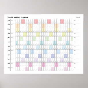 Personalized Minimalist Yearly Planner Poster