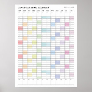 Personalized Minimalist Yearly Planner Poster
