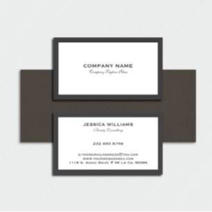 Personalized Minimalistic Grey and White Business Card