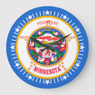 Personalized Minnesota State Flag Design on a Large Clock