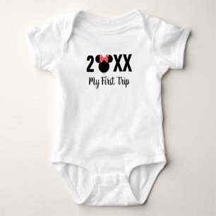 Personalized Minnie Mouse   My First Trip T-Shirt Baby Bodysuit