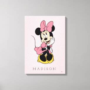 Personalized - Minnie Mouse   Posing in Pink  Canvas Print