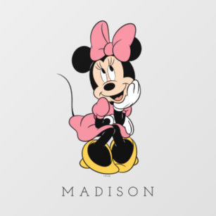 Personalized - Minnie Mouse   Posing in Pink  Wall Decal