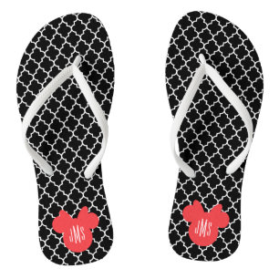 Personalized Minnie Quatrefoil Pattern Flip Flops