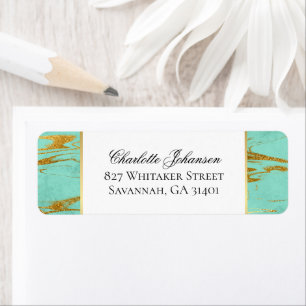 Personalized Mint and Gold Marble Pattern