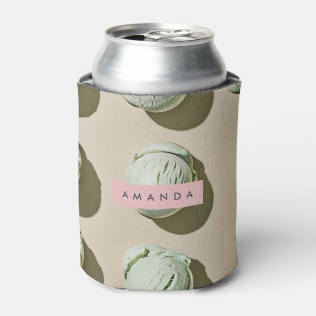 Personalized Mint Chip Ice Cream  Can Cooler (Can Front)