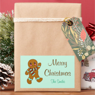 Personalized Mint Gingerbread Stickers