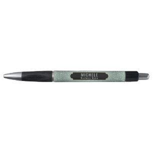 Personalized Mint Green Faux Glitter Pen
