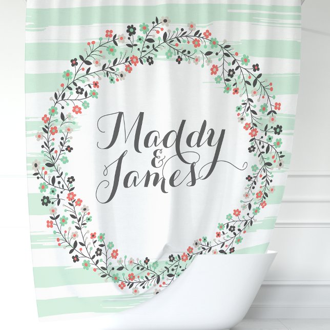 Personalized Mint Green Floral Wreath  (Creator Uploaded)