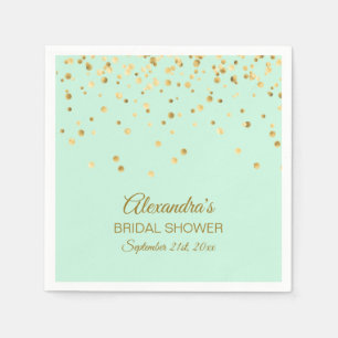 Personalized MINT GREEN Gold Bridal Shower Napkin