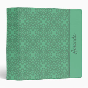 Personalized mint green pattern binder