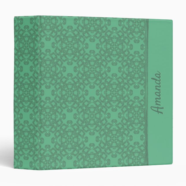 Personalized mint green pattern binder (Front/Spine)