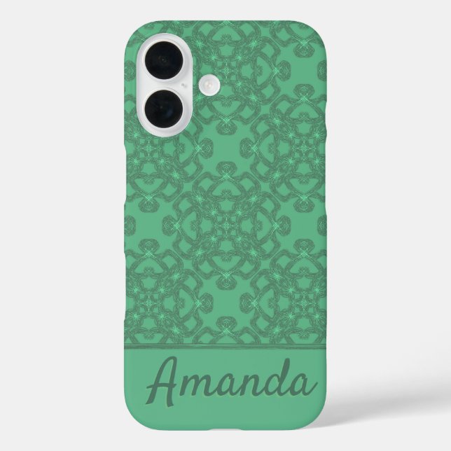 Personalized mint green pattern Case-Mate iPhone case (Back)