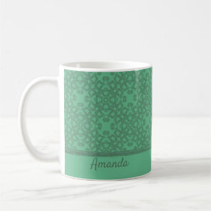 Personalized mint green pattern coffee mug