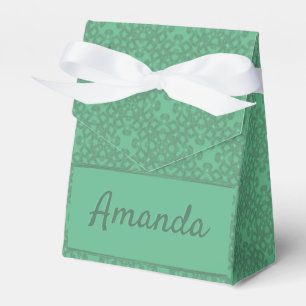 Personalized mint green pattern favor box
