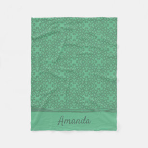 Personalized mint green pattern fleece blanket