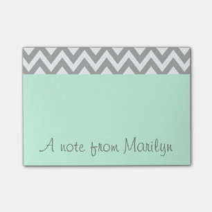 Personalized Mint Green Post It Notes Office Gift